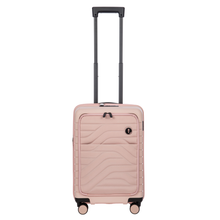 Load image into Gallery viewer, Front view of the suitcase on a white background. The telescopic handle is pulled up fully.
