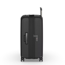 Load image into Gallery viewer, Side Panel View showing the suitcase with the expandable feature unzipped.
