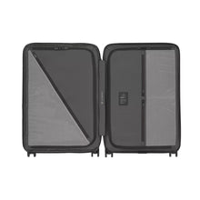 Load image into Gallery viewer, Interior View showing the zippered divided panels. The left panel has a single front pocket on the divider, the right side has two pockets. 
