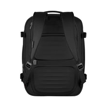 Load image into Gallery viewer, Back panel view, featuring contoured adjustable back straps, top grip handle and cushioned padding.

