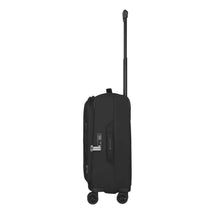 Load image into Gallery viewer, Side panel view of the suitcase, featuring the TSA-approved three-digit combination lock and a grab handle. 
