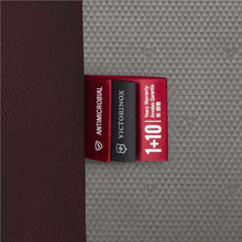 Load image into Gallery viewer, Close up to the three tags: Antimicrobial, Victorinox logo, and 1+10 years warranty. 
