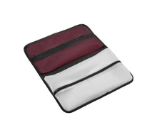 Load image into Gallery viewer, Opened view of the included case. it has a zippered compartment on each side. 
