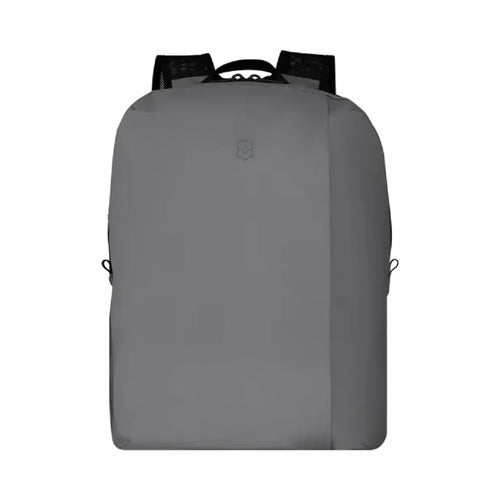 Front Panel View of the frost grey backpack. 
