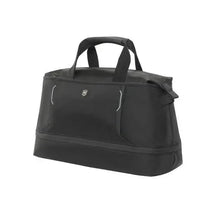 Load image into Gallery viewer, Front angled view of the black duffle bag
