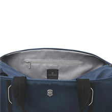 Load image into Gallery viewer, Close up to the main compartment, shown unzipped. There is a small zipper pocket inside on the back panel. 
