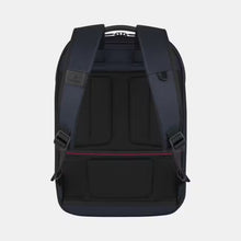 Load image into Gallery viewer, Back panel view of the navy blue backpack.
