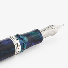 Load image into Gallery viewer, Close up to the grip section and nib of the The Visconti Homo Sapiens Earth Origins Fountain Pen. 

