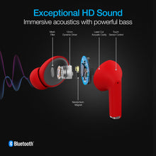 Load image into Gallery viewer, Interior view of an earbud with text: Exceptional HD sound, immersive acoustics with powerful bass.

