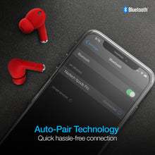 Load image into Gallery viewer, The earbuds connected to a cellphone via bluetooth. The device name appears as Naztech Xpods Pro.
