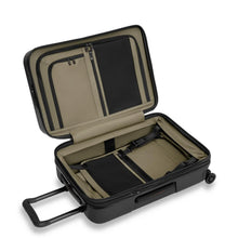 Load image into Gallery viewer, full view of the inside of the black Briggs &amp; Riley Essential 22“ Hardside Carry-On Expandable Spinner
