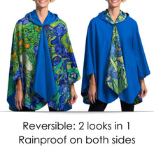 Load image into Gallery viewer, Reversible Rain Poncho - Van Gogh Irises
