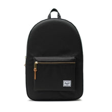 Load image into Gallery viewer, Front panel view of the black backpack.
