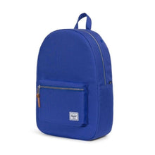 Load image into Gallery viewer, Angled front view of the ultra marine backpack.

