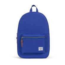 Load image into Gallery viewer, Front panel view of the ultra marine blue backpack. 
