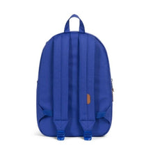 Load image into Gallery viewer, Back panel view of the ultra marine blue backpack. 
