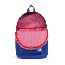 Load image into Gallery viewer, Interior view of the ultra marine blue backpack, featuring a laptop compartment.
