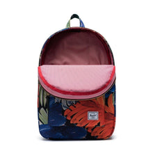 Load image into Gallery viewer, Front interior view of the Watercolor floral backpack, featuring a laptop pocket.
