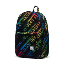 Load image into Gallery viewer, Angled front view of the Stencil Roll Call backpack.
