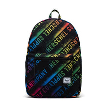 Load image into Gallery viewer, Front panel view of the Stencil Roll Call with the backpack.
