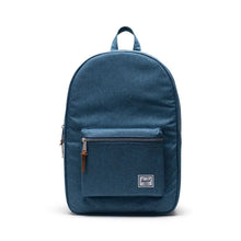 Load image into Gallery viewer, Front view of the Copen Blue Crosshatch backpack. 
