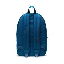 Load image into Gallery viewer, Back panel view of the moroccan blue backpack. 
