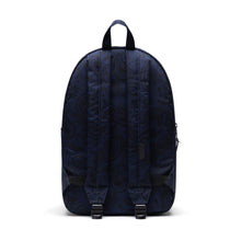 Load image into Gallery viewer, Back panel view Peacoat Paisley Backpack.
