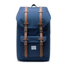 Load image into Gallery viewer, Front panel view of the navy blue backpack.
