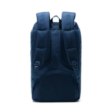 Load image into Gallery viewer, Back panel view of the navy blue backpack
