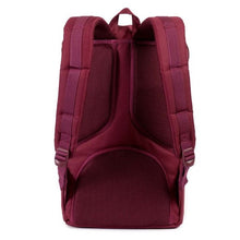 Load image into Gallery viewer, Back panel view of windsor wine backpack. 
