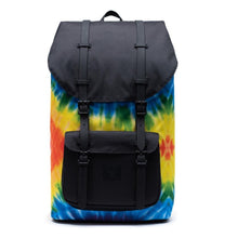 Load image into Gallery viewer, Front view of the tie dye backpack. 

