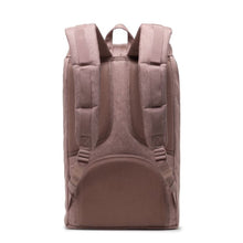 Load image into Gallery viewer, Back panel view of the Ash Rose Crosshatch backpack. 
