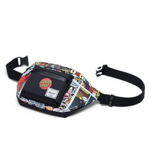 Load image into Gallery viewer, The Pork Chop Waist pack laid on its back with the adjustable strap detached.
