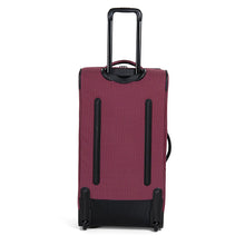 Load image into Gallery viewer, Back panel view of the Wine Grid Parcel Suitcase. 
