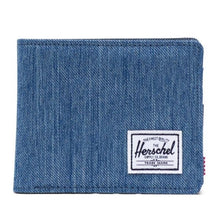Load image into Gallery viewer, Front view of the jean blue Roy bi-fold wallet.
