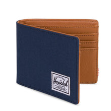 Load image into Gallery viewer, Front view of the Bi-Fold Hank wallet in Navy.
