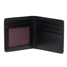 Load image into Gallery viewer, Interior view of the Hank Wallet in Black Cross hatch.
