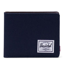 Load image into Gallery viewer, Front view of the Peacoat blue wallet. 

