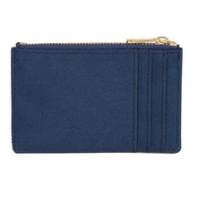 Load image into Gallery viewer, Back view of the Navy blue Oscar card case wallet.
