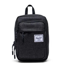 Load image into Gallery viewer, Front view of the Black Crosshatch crossbody bag.
