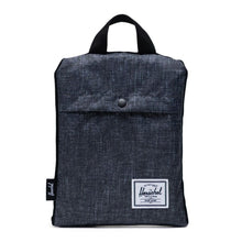 Load image into Gallery viewer, The Raven Crosshatch Daypack folded into its internal pocket. 
