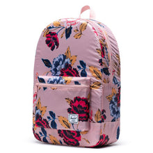 Load image into Gallery viewer, Angled front view of the packable daypack in Winter Floral.
