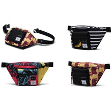 Load image into Gallery viewer, Angled views of four different Andy Warhol hip packs.
