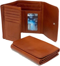 Load image into Gallery viewer, Osgoode Marley Cashmere Leather Snap Wallet with 16 Credit Card Pockets
