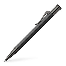 Load image into Gallery viewer, Side view of the black guilloche ballpoint pen.
