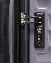 Load image into Gallery viewer, Close up to the side panel. It features a grab handle and a TSA approved three-digit combo lock. 
