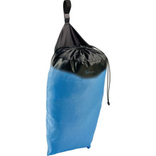 Load image into Gallery viewer, Angled view of a filled laundry bag in royal blue with black. 

