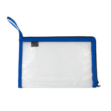 Load image into Gallery viewer, Heavy Gauge 3-1-1 Clear Plastic TSA Travel Kit - Blue Trim
