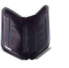 Load image into Gallery viewer, Angled interior view of the white case. It has black fabric lining, and two organization pockets.
