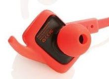 Load image into Gallery viewer, Close up to the red-orange earphone.
